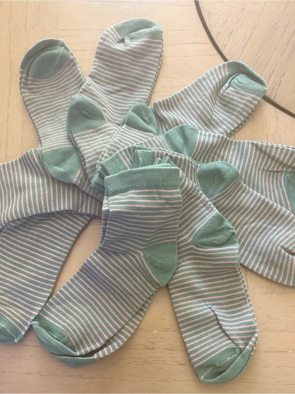 Striped Mint & Pink Ankle Socks for kids